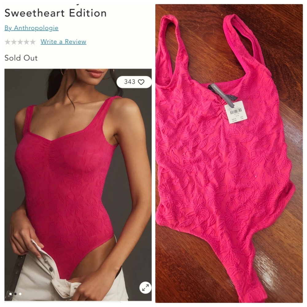 Nwt Hannah Form Fitting Bodysuit In Sweetheart Embossing S/M